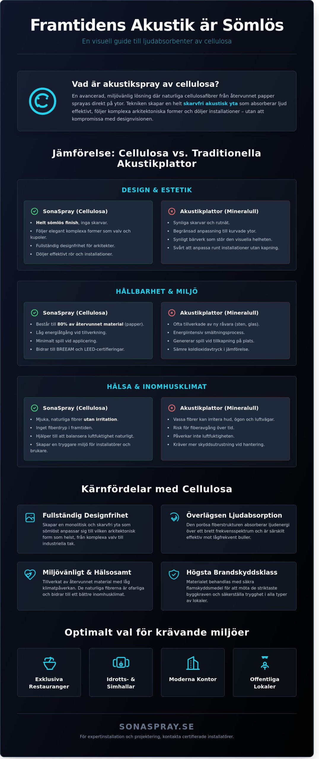 Ljudabsorbenter av cellulosa: En hållbar guide till sömlös akustik